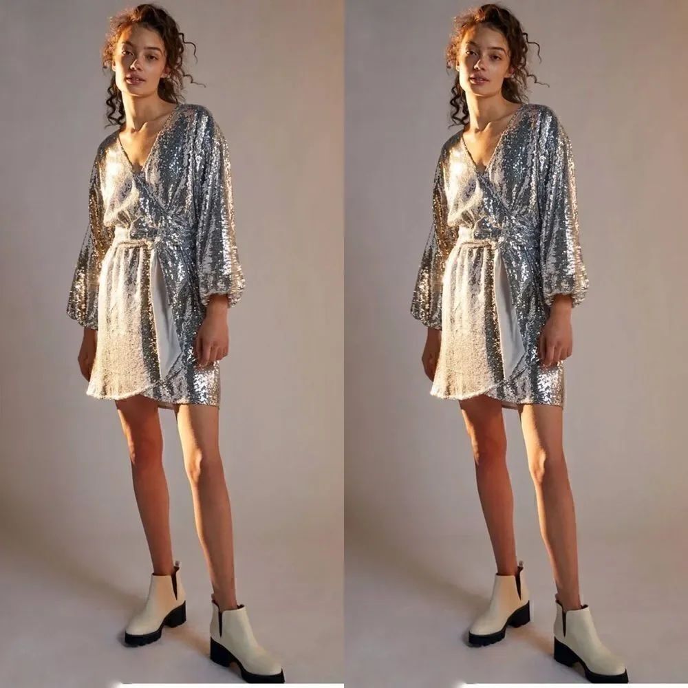 ANTHROPOLOGIE Lisabette Sequined Mini Dress